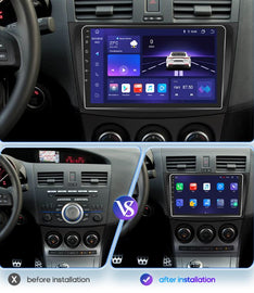 Mazda 3 II 2009 - 2013 9" Android Multimédia fejegység autórádió, hifi, rádió és fejegység nagy kijelzővel, CarPlay, Android autó, Wifi és Bluetooth támogatással,