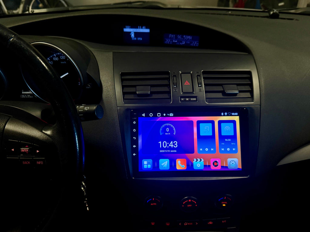 Mazda 3 II 2009 - 2013 9" Android Multimédia fejegység autórádió, hifi, rádió és fejegység nagy kijelzővel, CarPlay, Android autó, Wifi és Bluetooth támogatással,