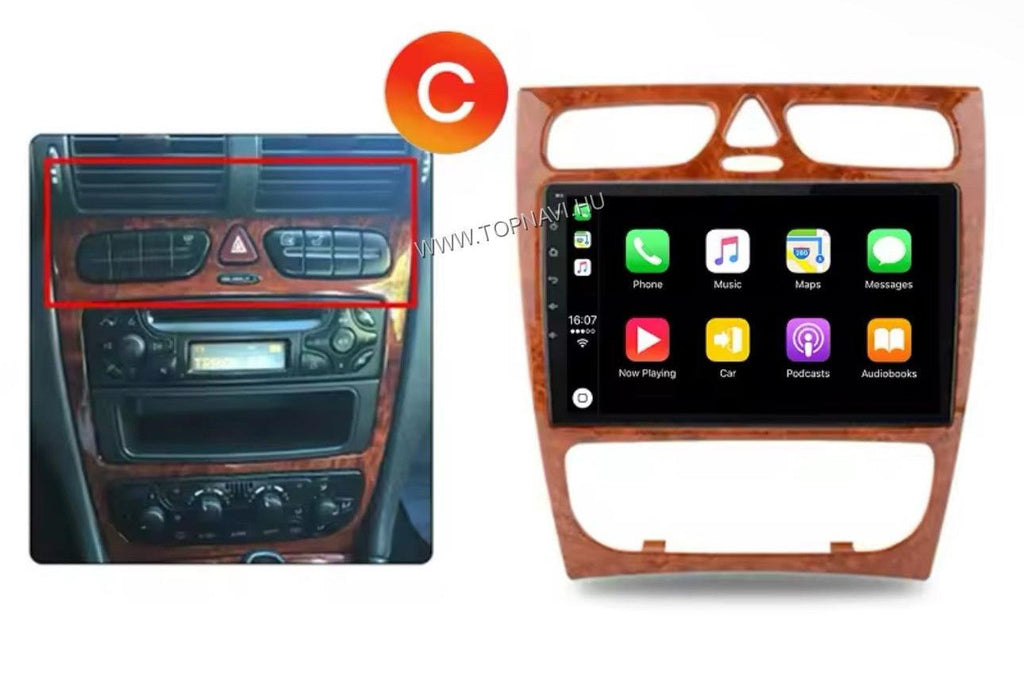 Mercedes - Benz A W168 / C W203 / CLK W209 / G W463 9" Android Multimédia Fejegység - TopNAVI