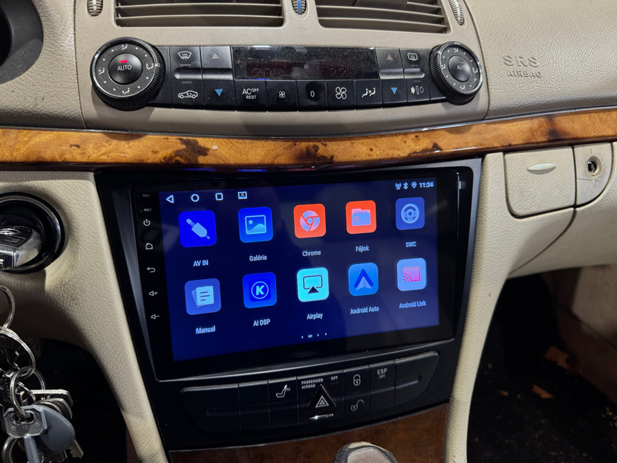 Mercedes - Benz E W211 / CLS W219 / G W463 9" Android Multimédia Fejegység autórádió, hifi, rádió és fejegység nagy kijelzővel, CarPlay, Android autó, Wifi és Bluetooth támogatással,