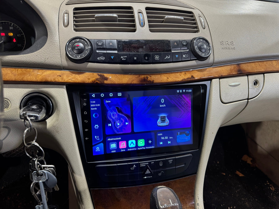 Mercedes - Benz E W211 / CLS W219 / G W463 9" Android Multimédia Fejegység autórádió, hifi, rádió és fejegység nagy kijelzővel, CarPlay, Android autó, Wifi és Bluetooth támogatással,