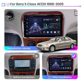 Mercedes Benz S osztály W220 1998 - 2005 9" Android Multimédia fejegység - TopNAVI
