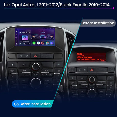 Opel Astra J 2009 - 2015 7" Beépített kijelzős Android Multimédia fejegység autórádió, hifi, rádió és fejegység nagy kijelzővel, CarPlay, Android autó, Wifi és Bluetooth támogatással,