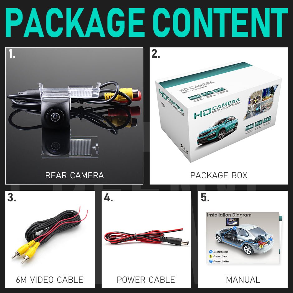 Peugeot 301 308 405 508 C4 C5 3008 307 Hatchback FullHD 1080P Tolatókamera - TopNAVI