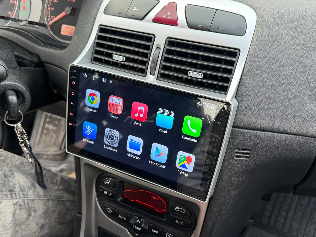 Peugeot 307 2001 - 2008 9" Audio Android Multimédia fejegység autórádió, hifi, rádió és fejegység nagy kijelzővel, CarPlay, Android autó, Wifi és Bluetooth támogatással,