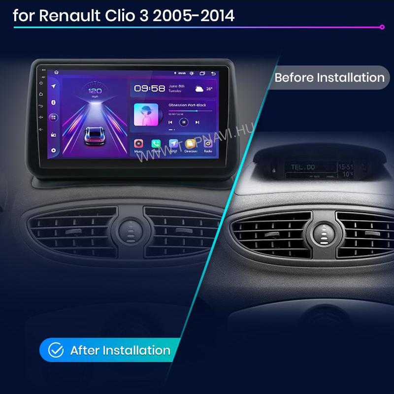 Renault Clio 3 2005 - 2012 9" Android Multimédia fejegység - TopNAVI