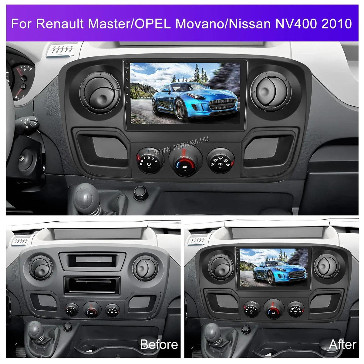 Renault Master 3 2010 - 2019 10.1" Android Multimédia fejegység - TopNAVI
