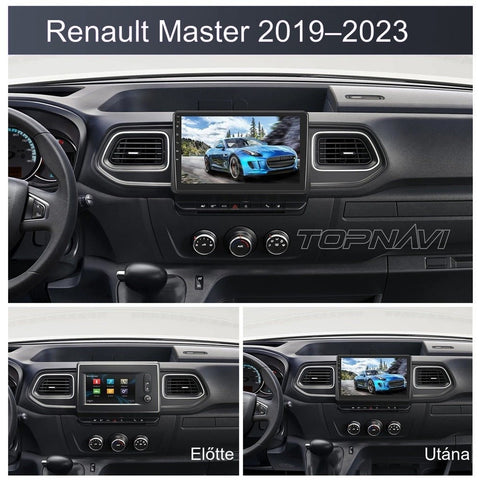 Renault Master 3, Opel Movano B, Nissan NV400 2019- 2023 10" Android multimédia autórádió érintőkijelzős fejegység – másik nézet
