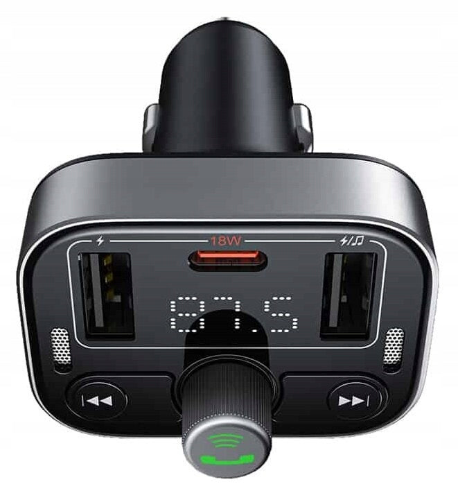 Baseus S-09 Pro autós töltő és FM transzmitter oldalnézetben