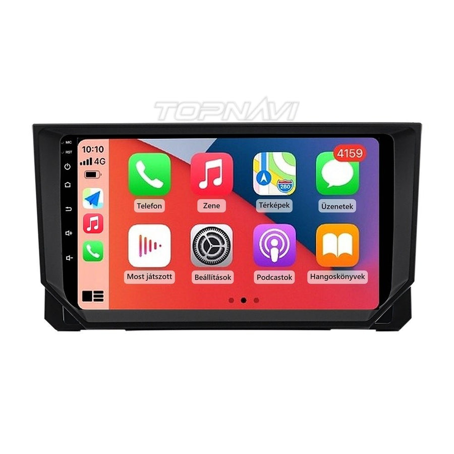 Seat Ibiza 5 (6F) 2017–2021 9" Android multimédia fejegység beépítőkerettel, Apple CarPlay képernyővel - TOPNAVI