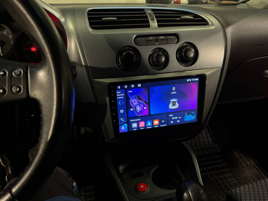Seat Leon 2/ Toledo 3 9" Android Multimédia fejegység autórádió, hifi, rádió és fejegység nagy kijelzővel, CarPlay, Android autó, Wifi és Bluetooth támogatással,