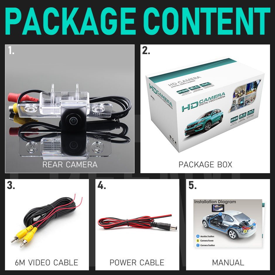 Skoda Octavia 2008 - 2015 FullHD 1080P Tolatókamera - TopNAVI