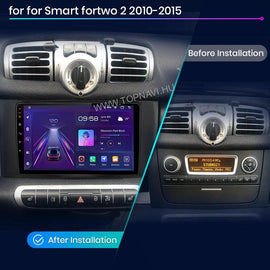 Smart Fortwo W451 FL 2010 - 2015 9" Android Multimédia fejegység - TopNAVI