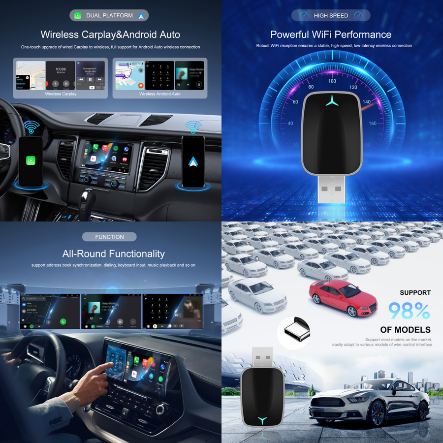 Vezeték nélküli Carplay/Android Auto adapter