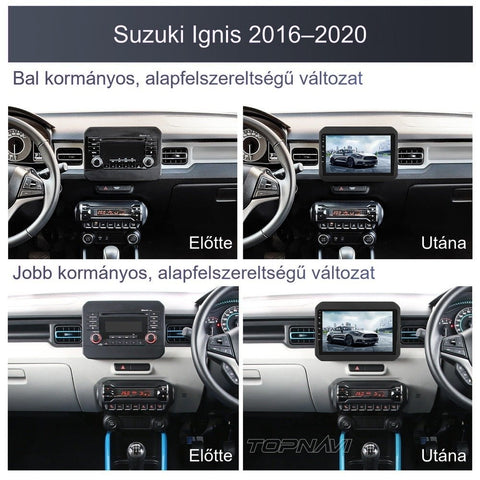 Suzuki Ignis 2016- 2020 9" Android multimédia autórádió érintőkijelzős fejegység – másik nézet