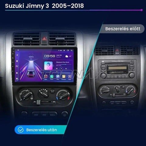 Suzuki Jimny 3 2005- 2018 9" Android multimédia autórádió érintőkijelzős fejegység – másik nézet