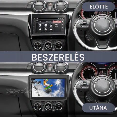 Suzuki Swift 4 2017- 2020 9" Android multimédia autórádió érintőkijelzős fejegység – másik nézet