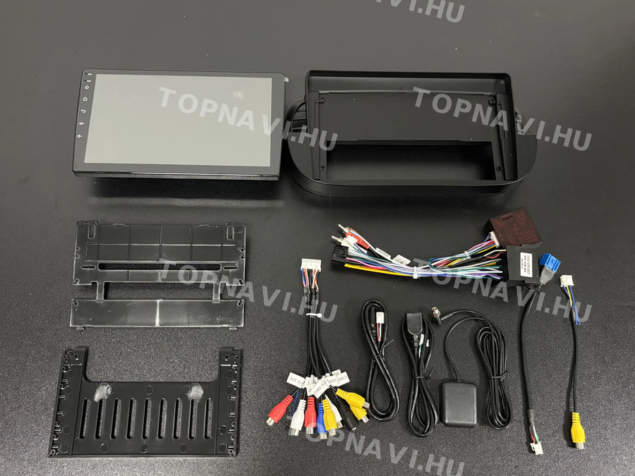 Fiat, Abarth 500 2007-2016 9" Fekete Android multimédia autórádió érintőkijelzős fejegység - Eleje