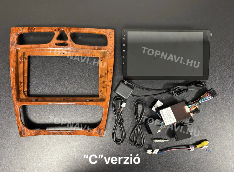 Mercedes-Benz A W168 / C W203 / CLK W209 / G W463 9" Android multimédia autórádió érintőkijelzős fejegység - Eleje