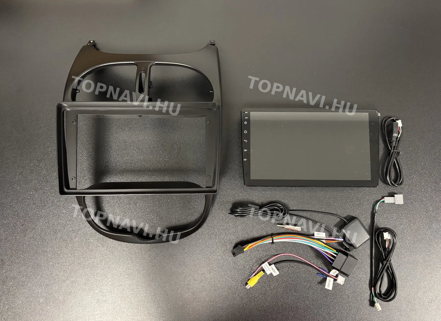 Peugeot 206 1998- 2010 9" Android multimédia autórádió érintőkijelzős fejegység - Eleje