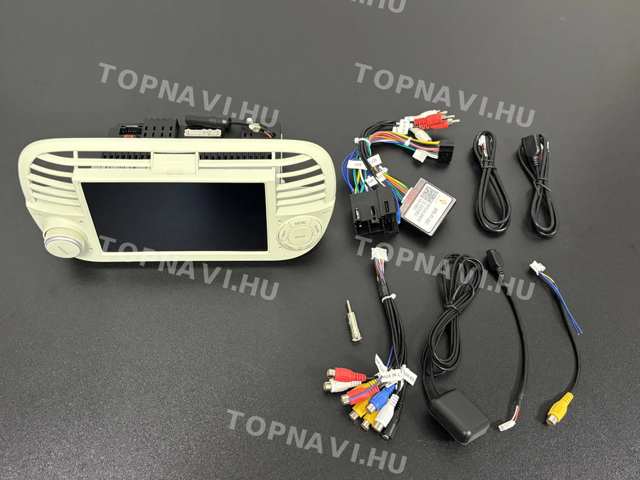 Fiat, Abarth 500 2007-2015 Bézs 7" Android multimédia autórádió érintőkijelzős fejegység - Eleje