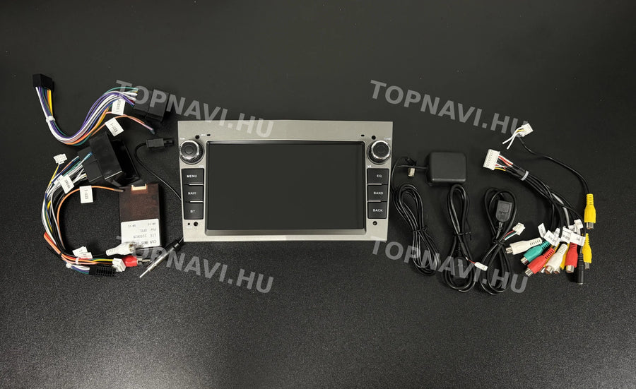 Opel Astra, Vectra, Zafira, Corsa, Meriva Szürke 7" Android multimédia autórádió érintőkijelzős fejegység - Eleje