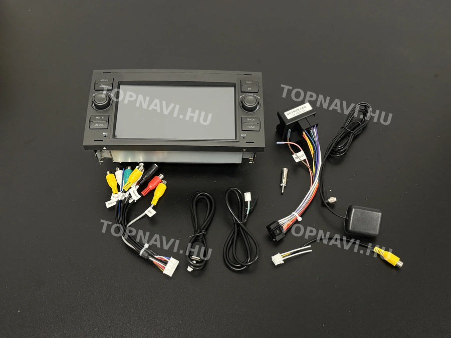 Ford Focus, Fiesta, Mondeo, C-Max, S-Max, Fusion, Transit, Kuga, Galaxy 7" Fekete Android multimédia autórádió fejegység - Eleje