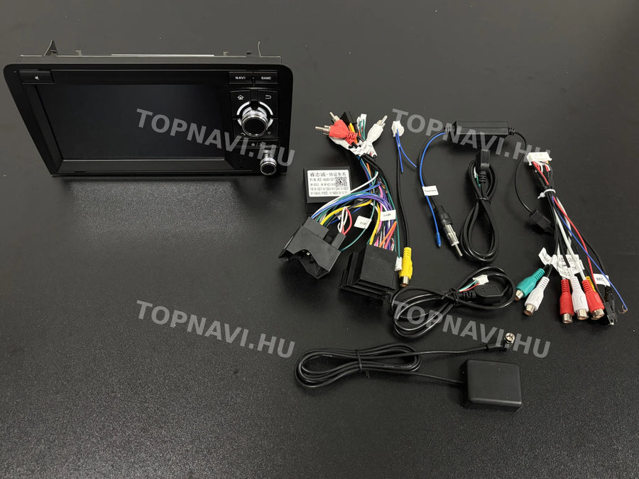 Audi A3 8P 2003–2012 7" Android multimédia autórádió érintőkijelzős fejegység (jobb gombos) - Eleje