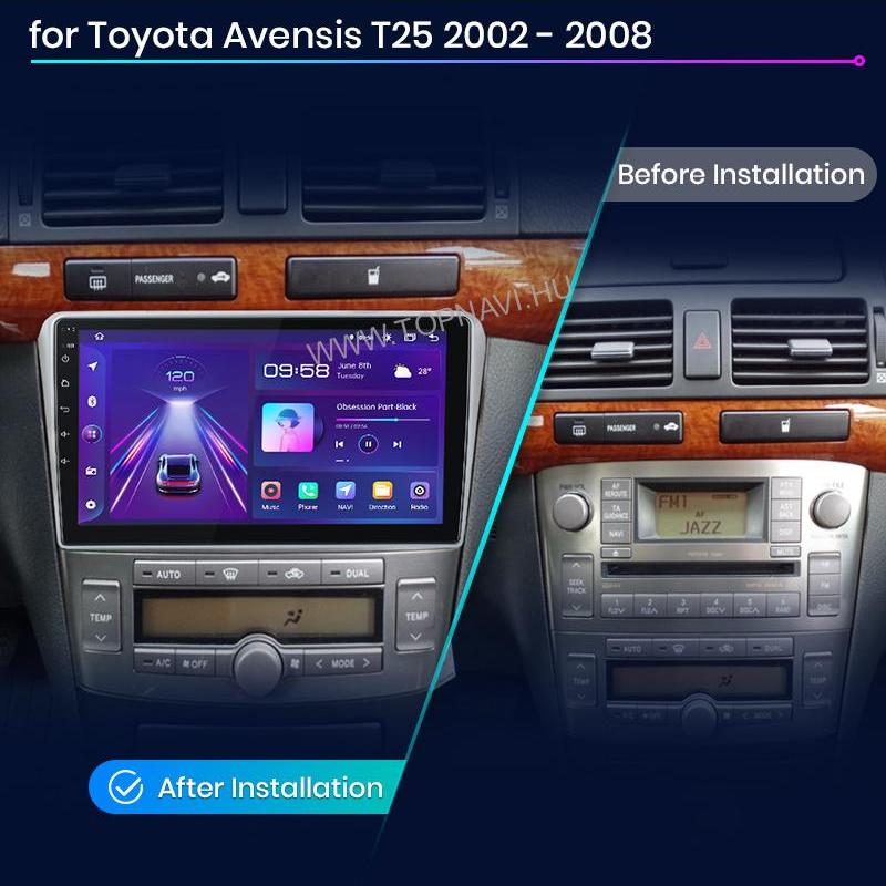 Toyota Avensis 2 T25 2003 - 2008 9"Android Multimédia fejegység - TopNAVI