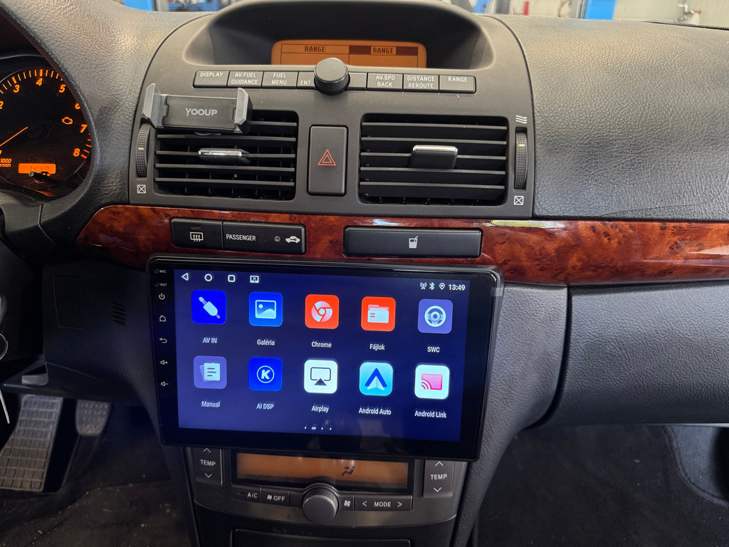 Toyota Avensis 2 T25 2003 - 2008 9"Android Multimédia fejegység autórádió, hifi, rádió és fejegység nagy kijelzővel, CarPlay, Android autó, Wifi és Bluetooth támogatással,