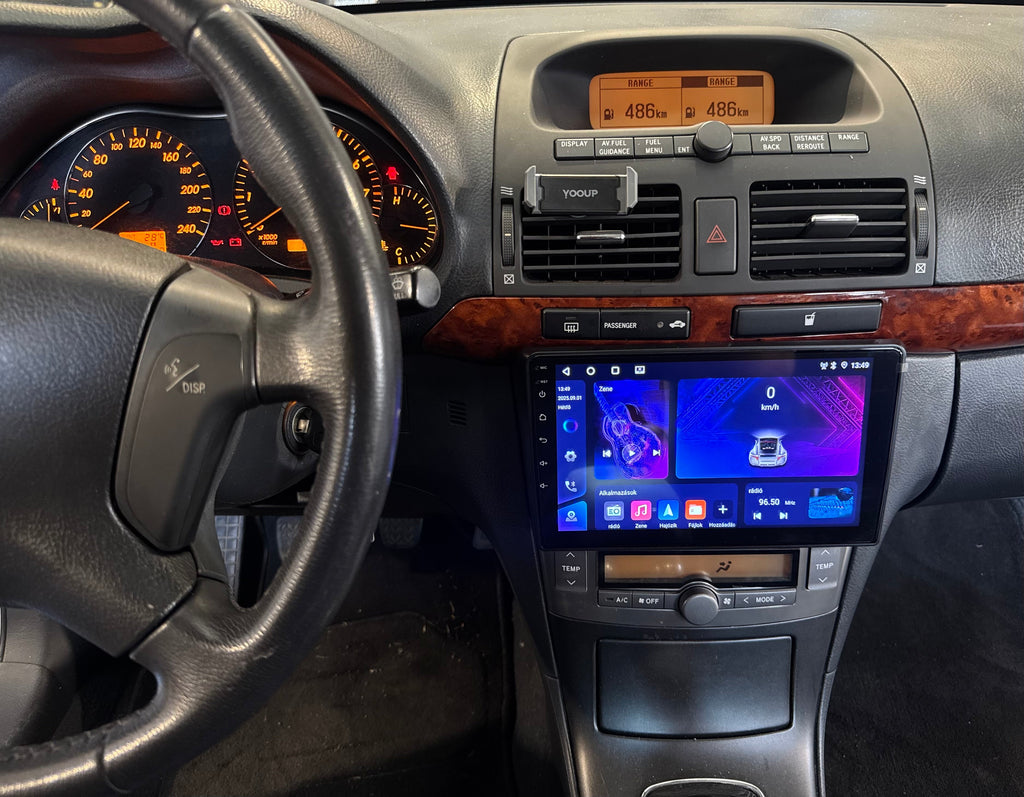 Toyota Avensis 2 T25 2003 - 2008 9"Android Multimédia fejegység autórádió, hifi, rádió és fejegység nagy kijelzővel, CarPlay, Android autó, Wifi és Bluetooth támogatással,