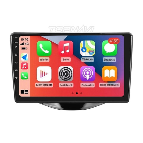 Toyota Aygo, Citroen C1, Peugeot 108 2014–2021 9" Android multimédia fejegység beépítőkerettel, Apple CarPlay képernyővel - TOPNAVI