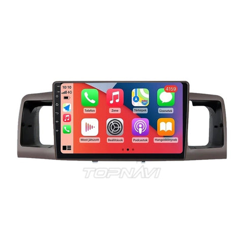 Toyota Corolla E12 2002–2007 9" Android multimédia fejegység beépítőkerettel - TOPNAVI