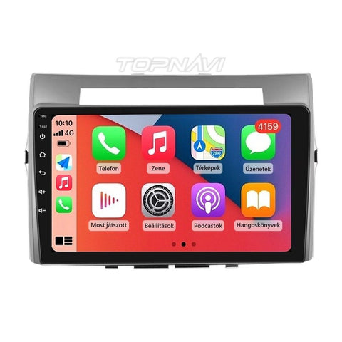 Toyota Corolla Verso 2004–2009 9" Android multimédia fejegység ezüst beépítőkerettel, Apple CarPlay képernyővel - TOPNAVI