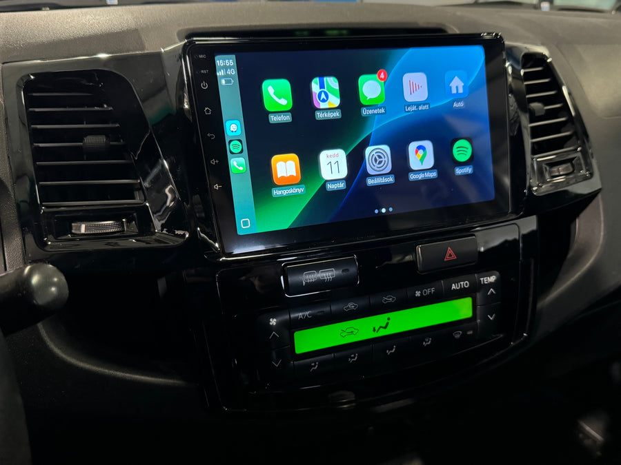 Toyota Hilux 2007 - 2015 9" Android Multimédia fejegység autórádió, hifi, rádió és fejegység nagy kijelzővel, CarPlay, Android autó, Wifi és Bluetooth támogatással,