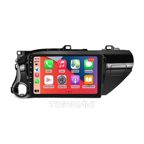 Toyota Hilux 2016–2018 10.1" Android multimédia fejegység beépítőkerettel, Apple CarPlay képernyővel - TOPNAVI