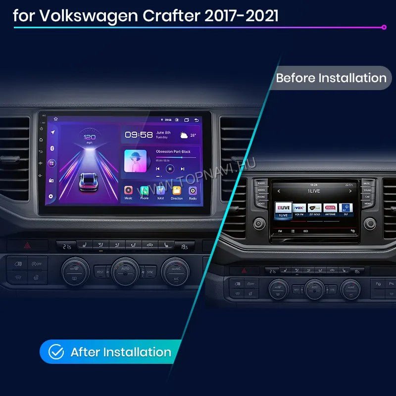 Volkswagen Crafter 2016 - 2025 10.1" Android Multimédia fejegység - TopNAVI
