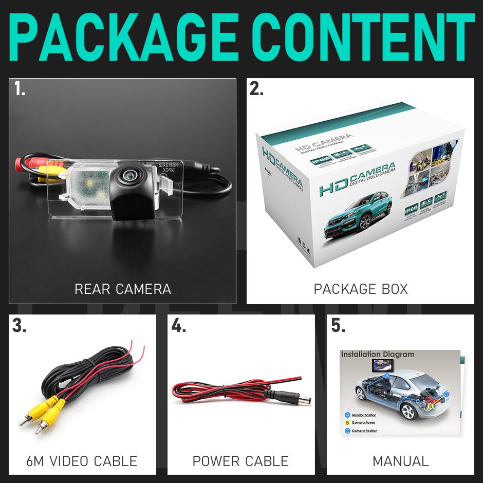 Volkswagen Touareg FullHD 1080P Tolatókamera - TopNAVI