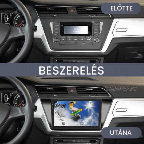 Volkswagen Touran 2 2015- 2020 10.1" Android multimédia autórádió érintőkijelzős fejegység – másik nézet
