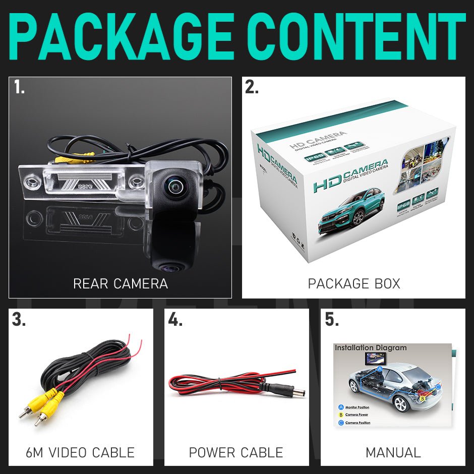 Volkswagen Touran FullHD 1080P Tolatókamera - TopNAVI