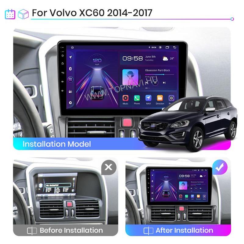 Volvo XC 60 2008 - 2013 9" Android Multimédia fejegység - TopNAVI